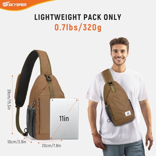 Image of SKYSPER Sling Bag RFID Cross Body Bag Recycled Crossbody Backpack Travel Daypack