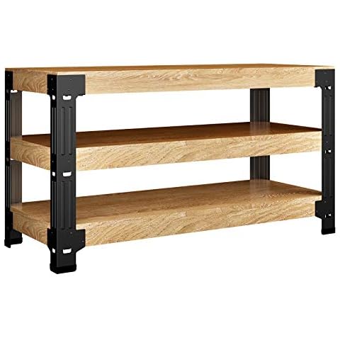 FLEXIMOUNTS Universal Steel Work Bench Leg Kit, Garage Storage Shelving Frame Workbench Customizable in Sizes and Colors, Maximum 96" Length, 48" Width, 35.4" Height, Black,Lumber Not Included Cover