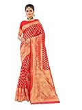 Hochzeitskleidung, indische Frau, Seiden-Saree-Bluse, Bollywood-Designer, ethnisch, Sari 2487, rot, Standard
