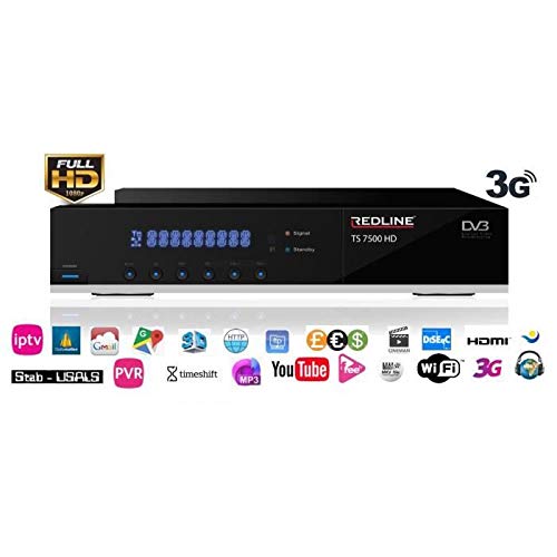 me Récepteur Satellite TS-7500 HD PVR Double Tuner Satellite Free-to-AIR(FTA) Noir Redline Hors