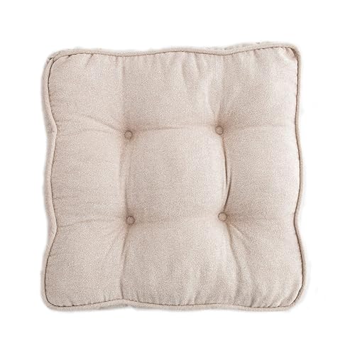 Cojines para Silla Interior Y Exterior, 40X40 Cm Cojines para Sillas Comedor, Suave Y Cómodo, Cojin De Suelo para Jardín Terraza Y Oficina, Relleno De Algodón Perlado,Beige,6 Pcs