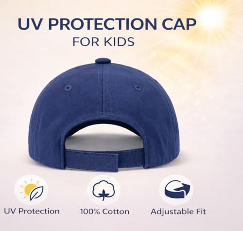 4sold Junior 100% Baumwolle 5 Panel Cap Unisex Jungen Mädchen Mütze Baseball Cap Hut Kinder Kappe Snapback Baseballcap Kappe Einfarbig Sonnenschutz Sonnenhut Basecap Einstellbar Baseballkappe Kinder