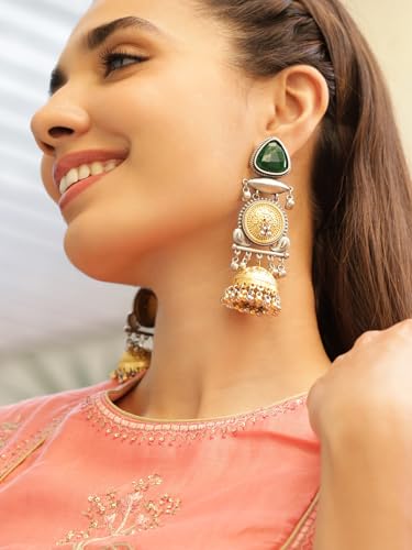 Image of Rubans Oxidised Dangle Earrings Boho Statement Jewellery Gift for Women & Girls