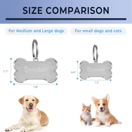 Dog Tags Personalized for Pets,Dog Name Tags QR Code,No Subscription Fees,Modifiable Pet Online Profile,Stainless Steel,No App Required,for Dogs and Cats Small,Medium,Large(Dog Bone,Regular) - Image 7