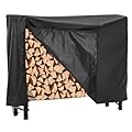 Garvee Heavy Duty 8Ft Firewood Rack Outdoor with Cover Large Steel Log Holder for Patio/Backyard, Weatherproof Wood Storage with Ventilated Design, Easy Assembly No Tools Needed