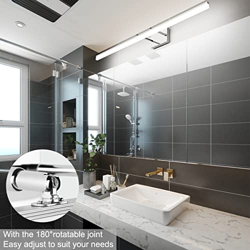 Image of Aipsun 48 inch LED Vanity Lights Adjustable Bathroom Wall Light Fixtures Bathroom Lighting Fixture Over Mirror Chrome Modern Vanity Lighting 5500K