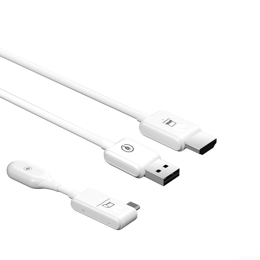 Kit ricevitore trasmettitore wireless, 1080P HD Audio Video Extender con porte Type-C e USB per PC Laptop Proiettore e Play Wireless Display Adapter