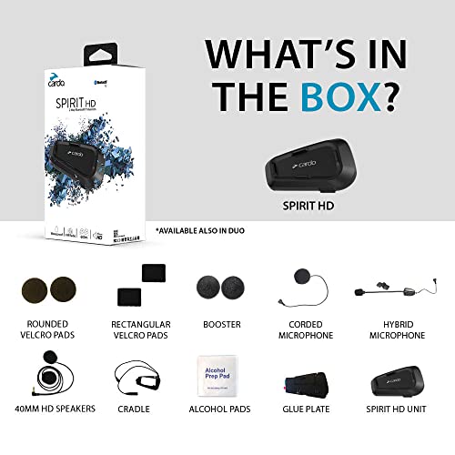 Auriculares Bluetooth Cardo Spirit HD para Motocicleta - Negro
