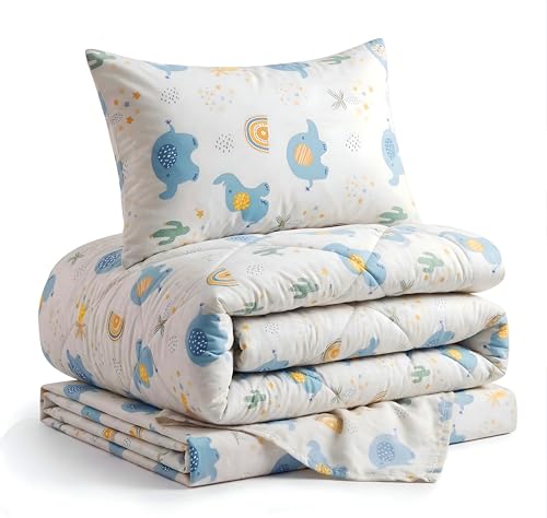 Image of VAS COLLECTIONS Single Bed Comforter Set 220 GSM Microfiber | Ultra Soft AC Comforter with Flat Bedsheet (60x90 Inches) & 1 Pillow Cover | 3 Pc Bedding Set (Elephant Print) | 3 Pc Bedding Set
