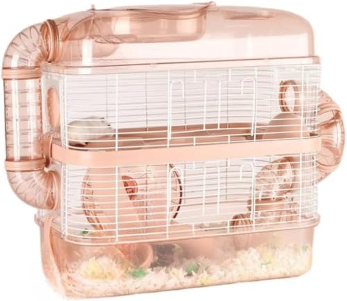 Xiraivke ハムスターケージアクリル透明ペット飼育箱は、造園花枝マウスゴールドワイヤー ベアハウスヴィラケージ