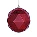 Vickerman 511565 - 8" Red Matte Geometric Ball Christmas Tree Ornament (M177503DM)