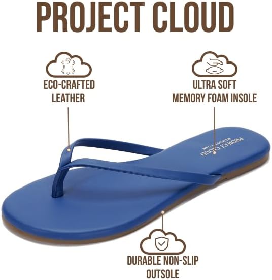 Project Cloud Flip Flops for Women Footwear- Lightweight and Memory Foam Insole Sandals for Women 2026 - Durable Non-Slip Beach Essentials Flats for Women Sandals (Foundations) - Image 3