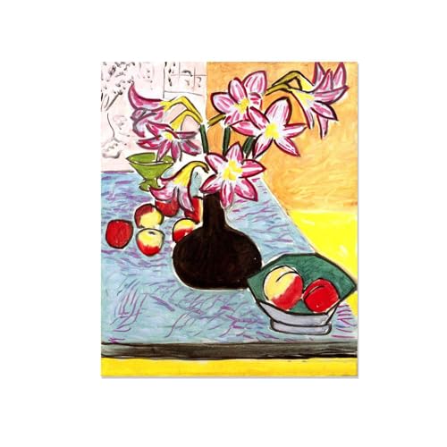 Impression sur toile Vase d'Amaryllis décoration murale peinture abstraite HD 80x105cm