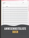 Anwesenheitsliste Buch: Anwesenheitsverfolgungsdiagramm für Lehrer, Angestellte, Personal | Einfacher Anwesenheitstracker mit Platz für 30 Namen | 101 Seiten • 8" x 11,5"