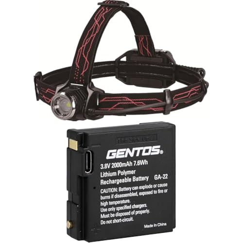 �y�Z�b�g�����z GENTOS(�W�F���g�X) LED �w�b�h���C�g USB�[�d�� G�V���[�Y GH-201RG LED �w�b�h���C�g G�V���[�Y GH-201RG�EGH-101RG�p ��p�[�d�r GA-22