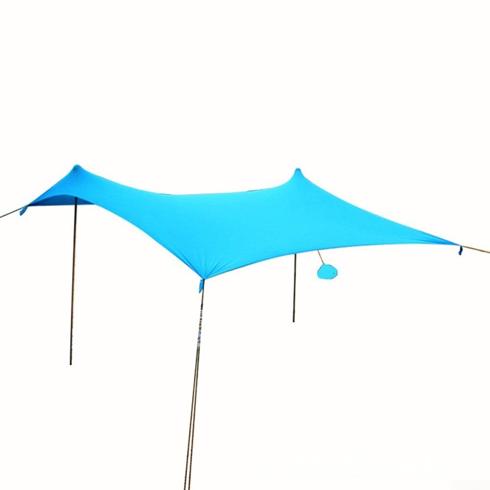 DAZZLEEX Tenda da spiaggia, 210 x 170 cm, tenda parasole con ancore a sacco di sabbia, tenda parasole per spiaggia, escursionismo, campeggio ()