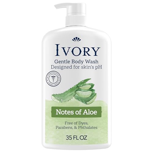 Image of Ivory Gentle Body Wash, Designed for the Whole Family, Free of Dyes Heavy Perfumes Parabens Phthalates & Silicones, Aloe Scent, 35 oz