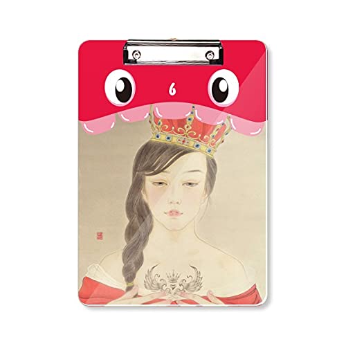 Dossier à tête plate A4 couronne royale chinoise aquarelle