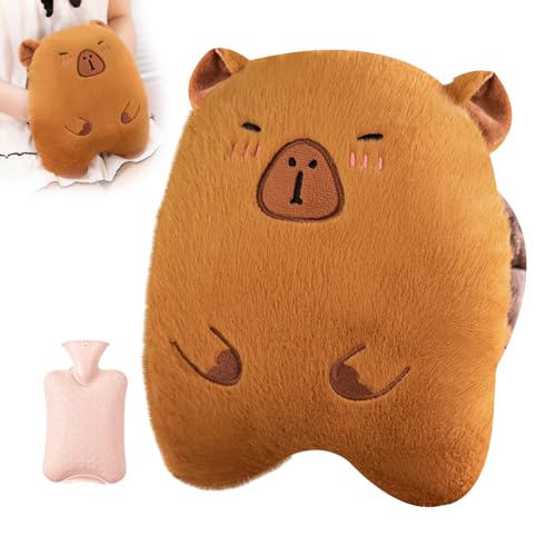 Capybara Hot Water Bottle Plush Hand Warmer with 1000ml Kids Hot Water Bottle Cute Animals Hot Water Bottles Can Warm Hands and Feet for Kids Babies Hand Warmer Pillow Birthday Gift