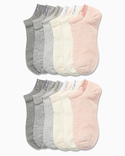 Image of Calvin Klein Womens No Show Socks - 12 Pack Breathable Lightweight Athletic Low Cut Running Socks for Women