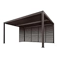 PURPLE LEAF Outdoor 12' × 16' Louvered Pergola with Detachable Louver Walls Patio Adjustable Aluminum Retractable Metal Roof for Deck Backyard Hardtop Gazebo Sun Shade, 1/3 Short and 1 Long Sides