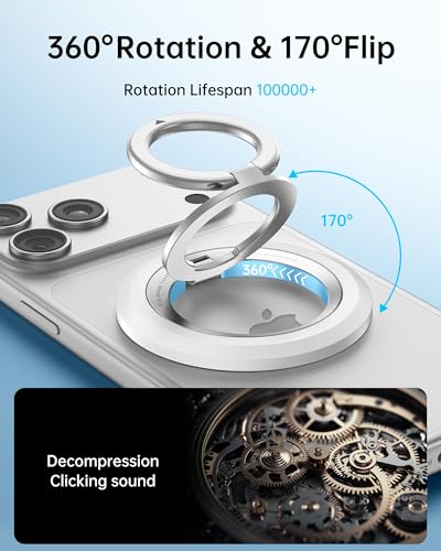 Image of SYNCWIRE Magnetic Phone Ring Holder, for MagSafe Phone Grip Stand Kickstand | 360 Rotation, Double-Sided Magnet, Cell Phone Grip Finger Holder, for iPhone 17 16 15 14 13 12 Pro Max, MagSafe Accessories