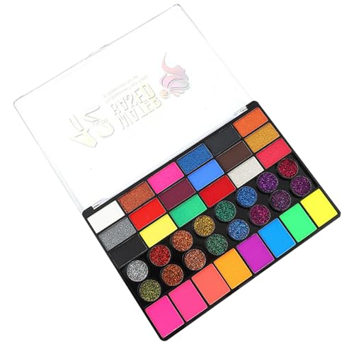 Paleta De Pintura Para Cara,Maquillaje Facial de 42 Colores | Pintura Lavable para el Rostro y el Cuerpo de Halloween para Cosplay, Payasos, Mujeres, Niñas, Actuaciones en Escenario y Festivales