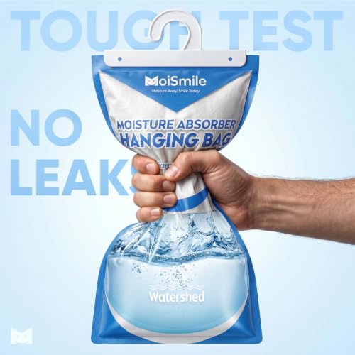Image of 17.5 oz Large Capacity Hanging Moisture Absorber Bags, Unscented, 3 Pack