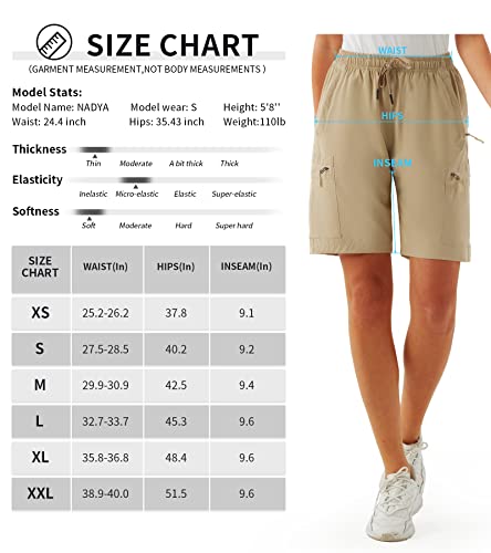 Urbest Women's Hiking Cargo Shorts Quick Dry Lightweight Summer Shorts For Women Outdoor Travel Golf Active With Zipper Pockets Khaki Xxl #TOP5