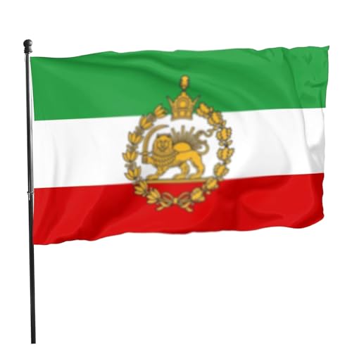 1Pcs Iran Flag Lion and Sun 3x5ft Iranian Flag Persian Flags Fadeproof Vibrant Printing Good for Outdoor Garden Indoor Wall Decor National Festivals Sports Competitions and Patriotic Collection