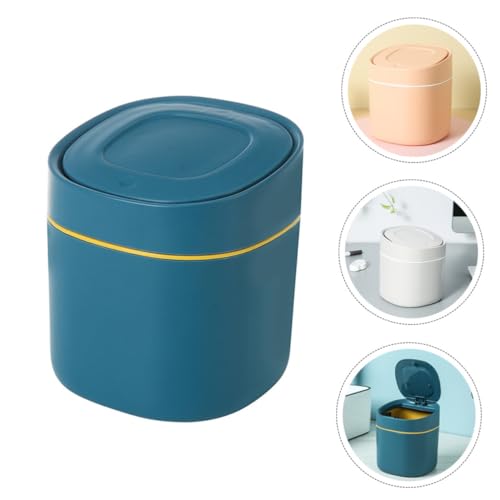 Mini caneca de basura doméstica con tapa y apertura manual miniatura 3