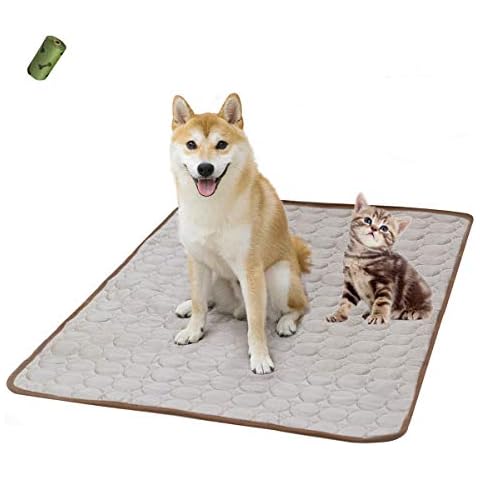 MICROCOSMOS Summer Cooling Mat & Sleeping Pad- Water Absorption Top, Materials Safe, Easy Carry, EZ Clean. Keep Cooling for Pets, Kids and Adults.(Brown, 28" x 22") Cover