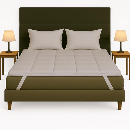 La Mejor Selección de Cubrecolchones de plumas disponible en línea. 44 Cubre Colchón Colchoneta King Size 5cm de Altura de Plumas de Ganso Natural 100% Algodon Hipoalergenico – para Hoteles Luxury & Home