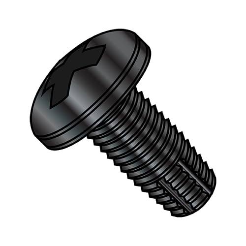 8-32 x 1" Type F Thread Cutting Screws/Phillips/Pan Head/Steel/Black Oxide / 6000 Pc. Carton