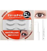 Amazon | つけまつげ ナチュラル キャットアイ 5ペア 接着剤付き 薄型