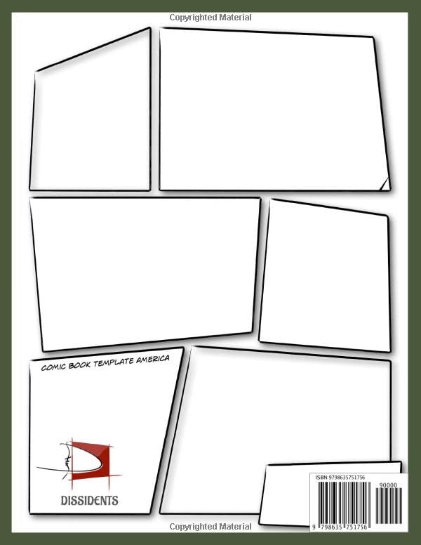 Miniatura 2 de Comic Book Template Blank Comic Book Variety of Templates 3- 6 White Panel Creased Paper Backgroung Without Bubbles - Heroes Comic Template Book