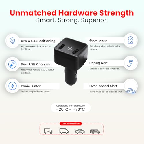 Image of Cigarette Lighter Plug n Play GPS Tracker Fit Any Vehicle for Car EV Truck Wireless GPS Tracker, Alexa Voice SOS Live Location Geo Fencing Overspeed Alerts, 1 Years Plan SIM | Android & iOS