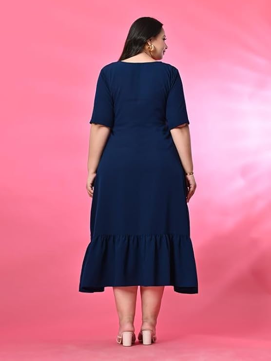 Image of PrettyPlus by Desinoor.com Women's Plus Size Kurta | Ethnic Kurta for Women | Office & Festive Traditional Kurta Firozi