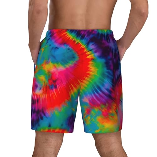 Colorful Tie Dye Pattern Print Mens Swim Shorts Trunks Inseam Compression Liner Quick Dry Zipper Pocket4