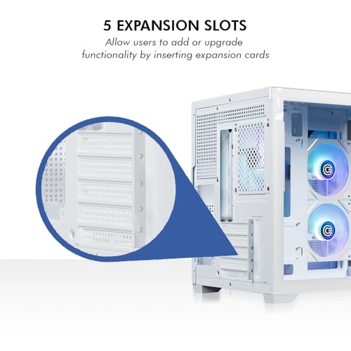 Image of Circle Lucid Micro M3 Mid- Tower Computer Case | Gaming Cabinet - White | Support M-ATX, ITX | Pre- Installed 2 x 120mm Side and 1 x 120mm Rear ARGB Infinity Mirror Fans