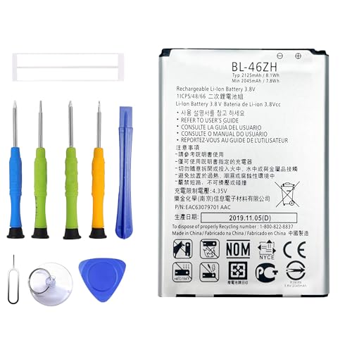 ERYNK BL-46ZH Rechargeable Battery Compatible with LG Leon Tribute 2 K7 with Tools