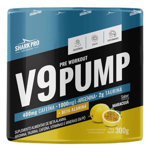 V9 Pump Pré Treino Suplemento Creatina Arginina Taurina D3 - Maracuja