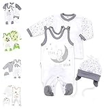 MATERIAL - Das gesamte Babystrampler-Set besteht zu 100% aus hochwertiger, hautfreundlicher und atmungsaktiver Baumwolle, welche nach Oeko-Tex Standard 100 schadstoffgeprüft ist.