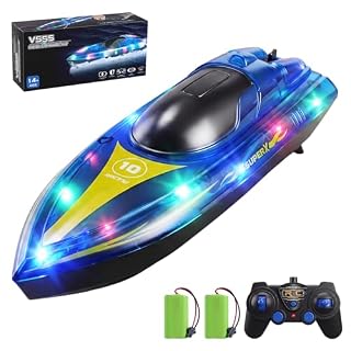 Fjjvilley bateau RC 2,4 GHz, deux moteurs, 2 batteries