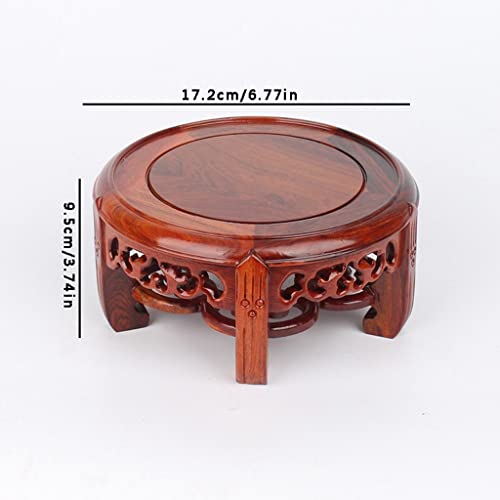 Maison de Théière Stand Salon Bonsaï Base Fleur Support en Bois Robuste Réhaussé - 3