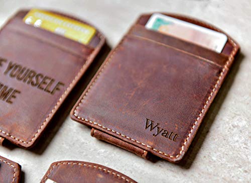 Super Slim Personalized Leather Magnetic Money Clip by Left Coast Original4
