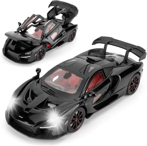 Image of Sky Tech McLaren Senna Sport Toy 1:32 Scale Model Car Exclusive Alloy Metal Car Die-cast Scale Model Pullback Toy with Openable Doors & Light Music Best Gifts Toys Kids【Colors as Per Stock】