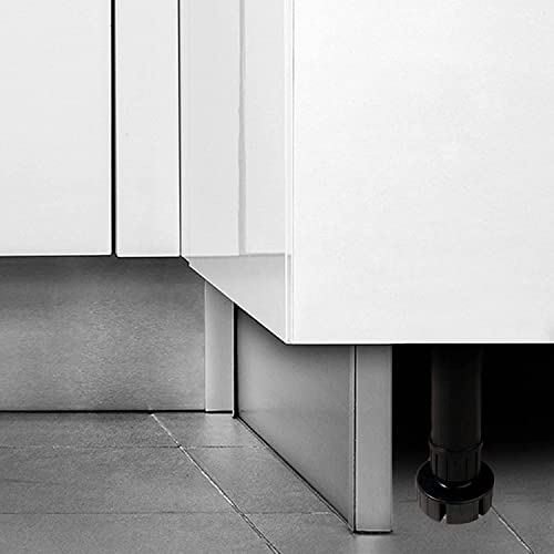 bricoleva.it Set of 4 Black Adjustable Feet for Kitchen Socket, Plastic Feet with Fixing Clip for Kitchen Furniture - Image 2