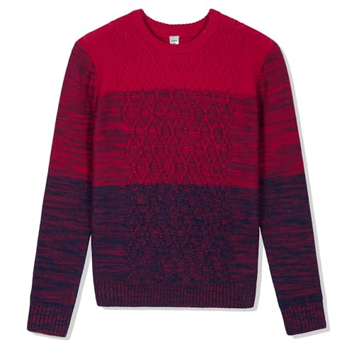 Image of BOBOYOYO Boys Sweaters 100% Cotton Cable Knit Kids Sweater Striped Pullover