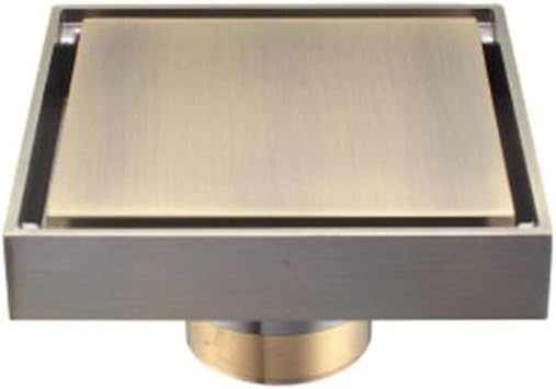 HBJWOV Brass Shower Drain Bathroom Floor Drain Tile Insert Square Anti-Odor Floor Waste GratesBlack